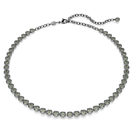 Swarovski Jewelry Imber Tennis necklace Round cut, Gray, Ruthenium plated 5682593