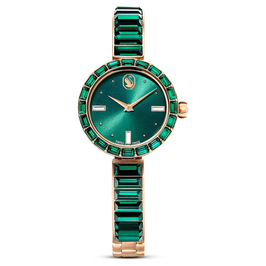 Matrix bangle watch Swiss Made, Crystal bracelet, Green 5690808