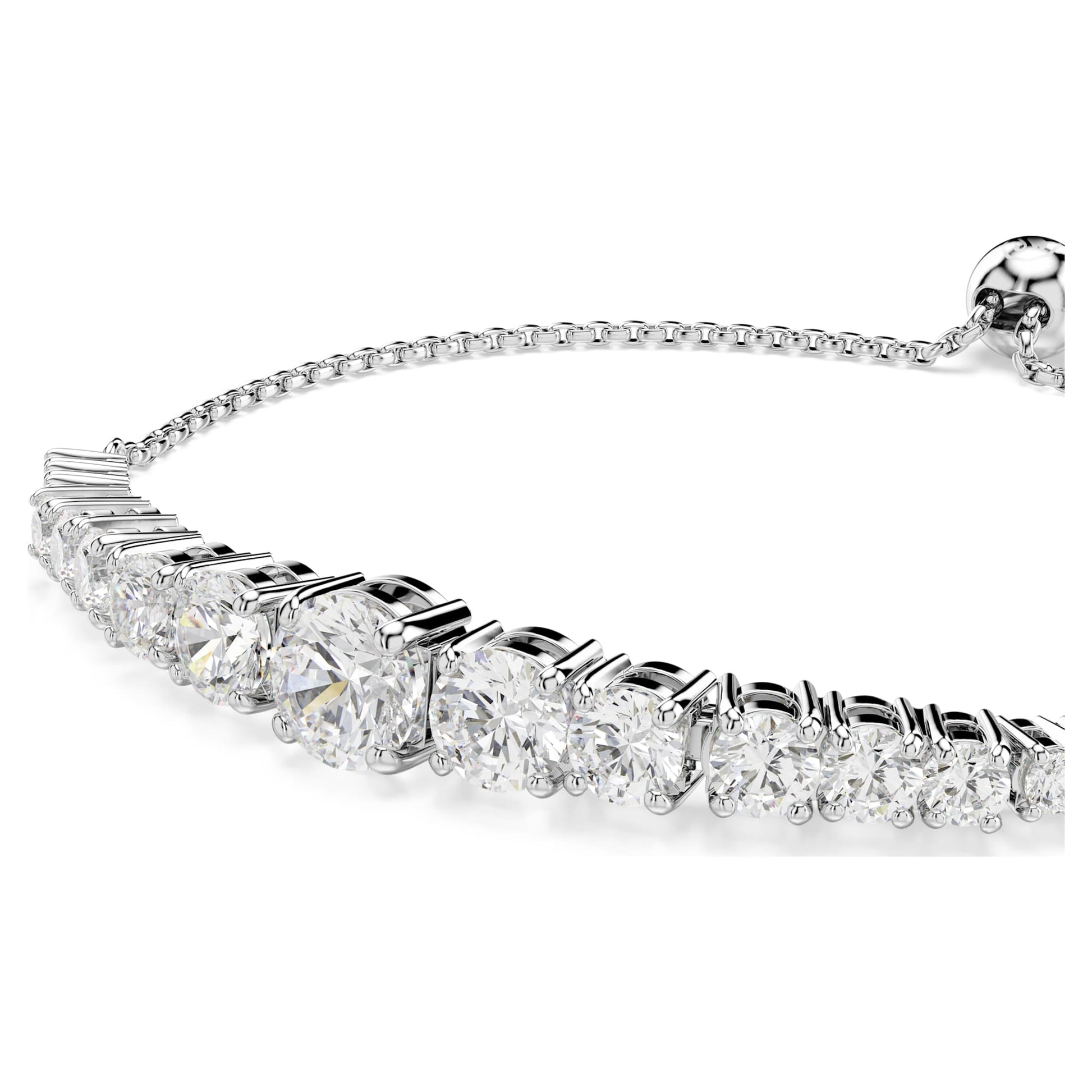 Swarovski Matrix bracelet Gradient of round cuts, White, Rhodium plated 5690677