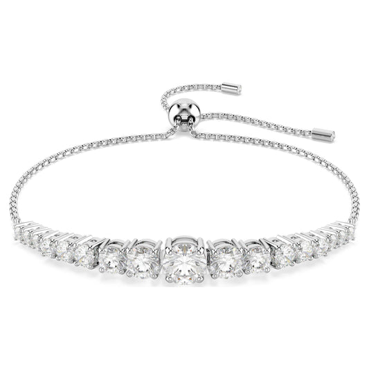 Swarovski Matrix bracelet Gradient of round cuts, White, Rhodium plated 5690677