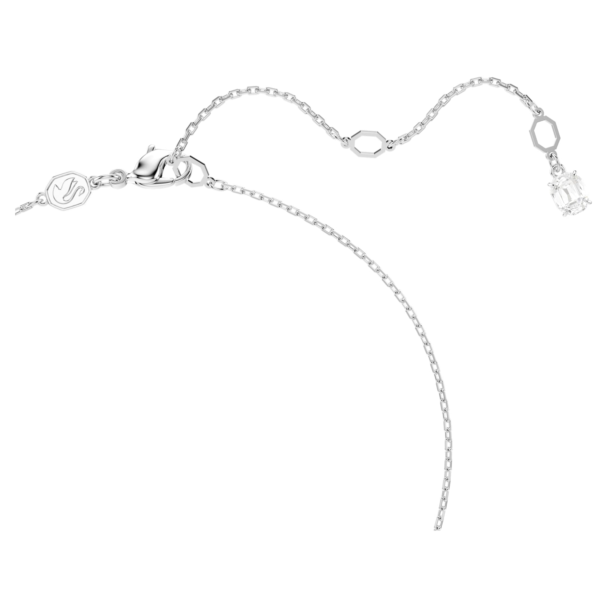 Swarovski Jewelry Matrix pendant Crystal pearl, Round cut, White, Rhodium plated 5693897