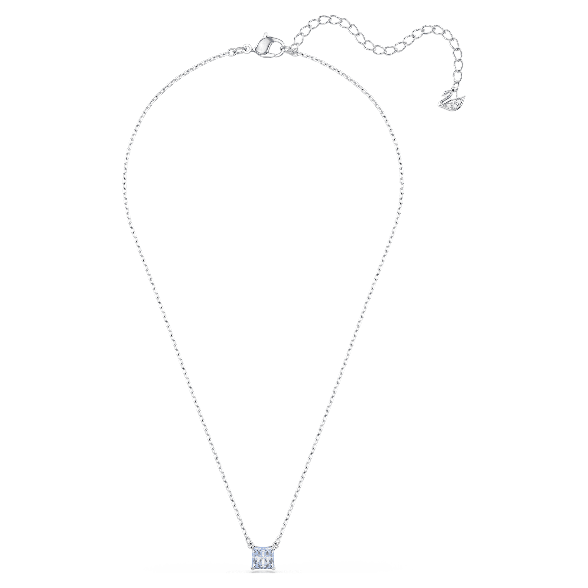 Swarovski Matrix pendant Square cut, Blue, Rhodium plated 5723568