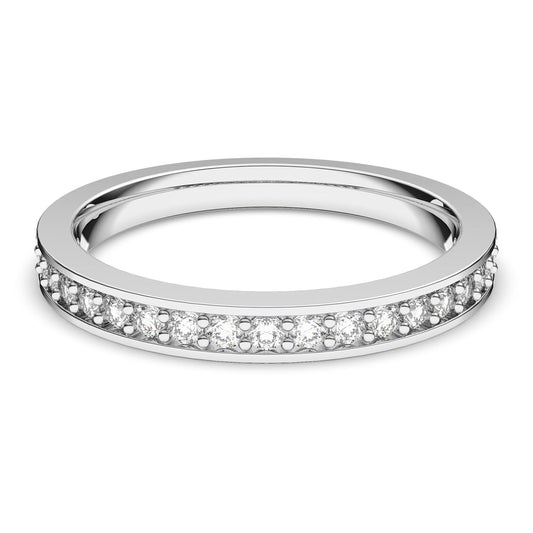 Matrix ring White, Rhodium plated