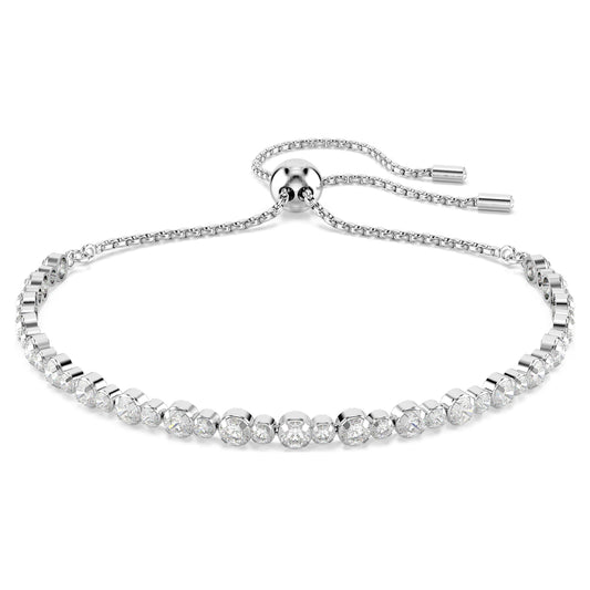 Swarovski Matrix Tennis bracelet Mixed round cuts, White, Rhodium plated 5677813