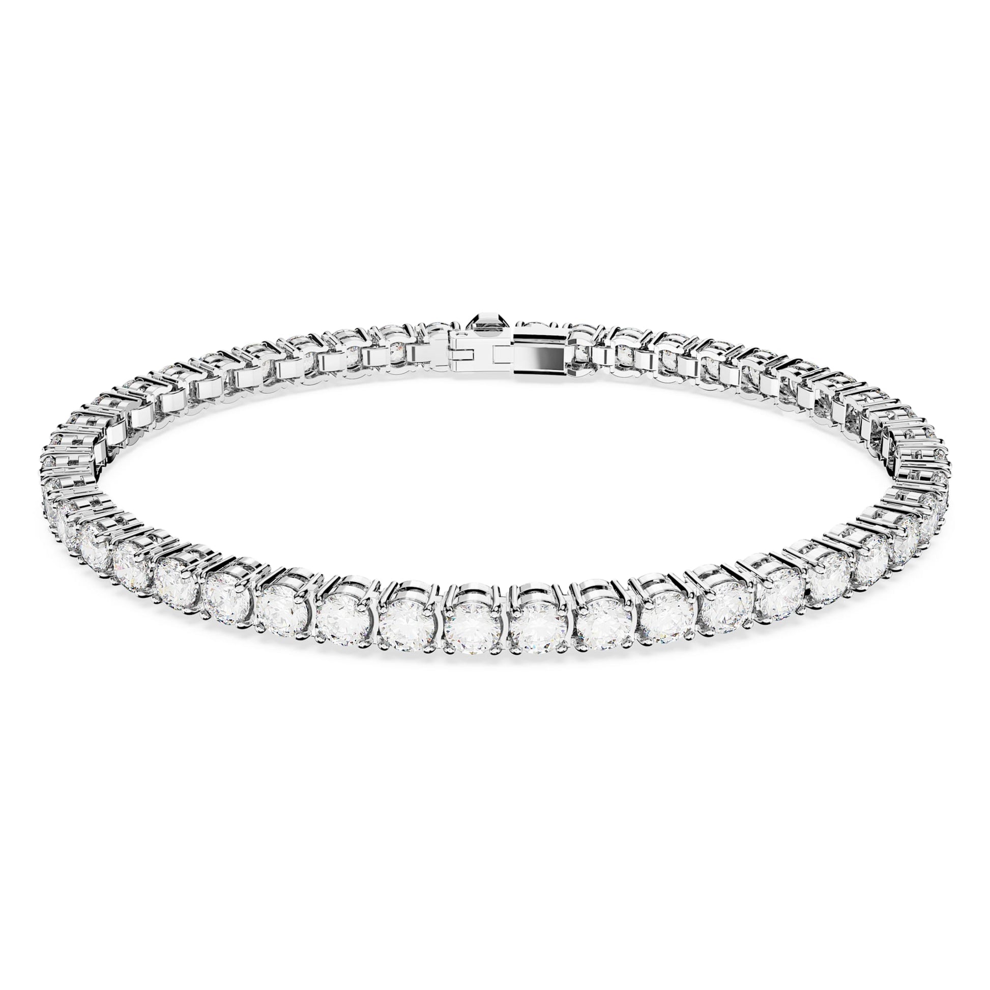 Swarovski Jewelry Matrix Tennis bracelet Round cut, White, Rhodium plated 5648937