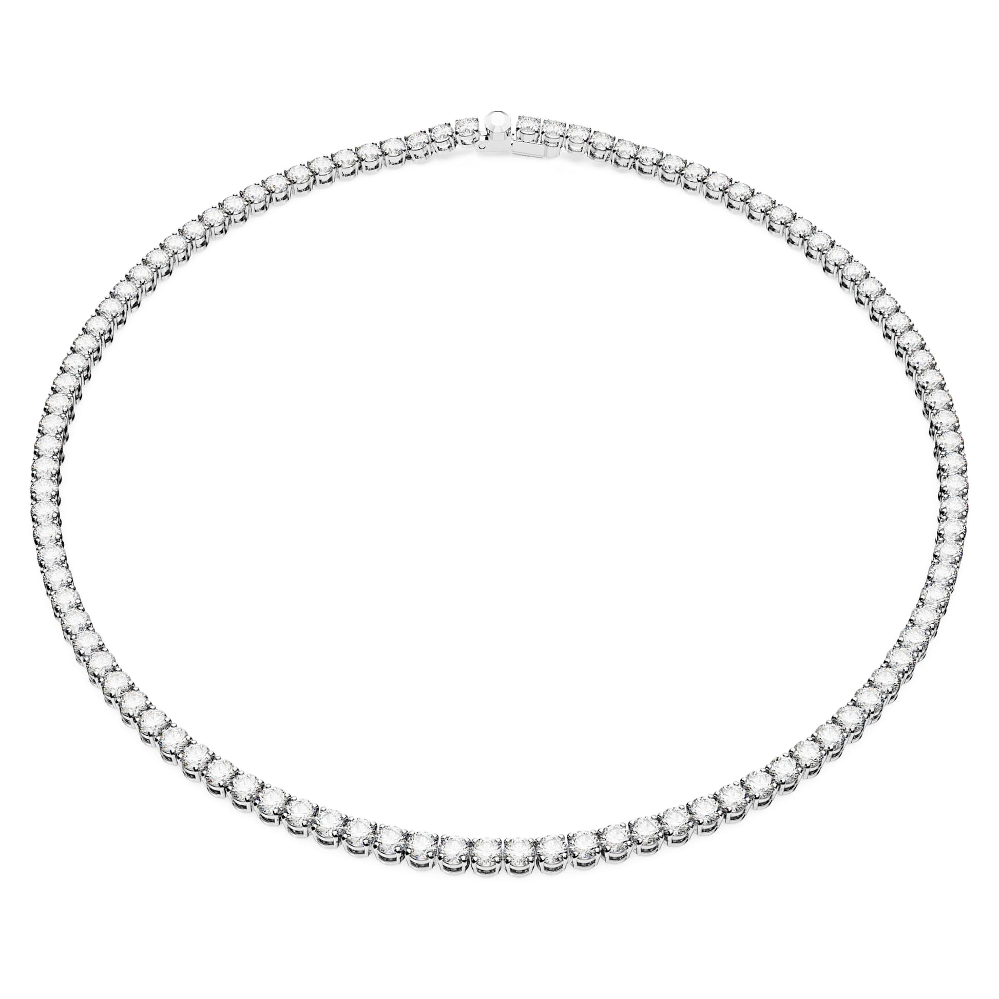 Swarovski Jewelry Matrix Tennis necklace Round cut, White, Rhodium plated 5681801
