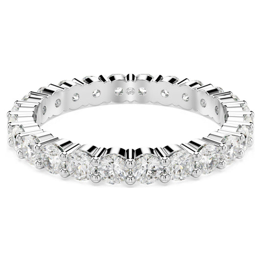 Swarovski Matrix Vittore ring Round cut, White, Silver-tone finish 5705605