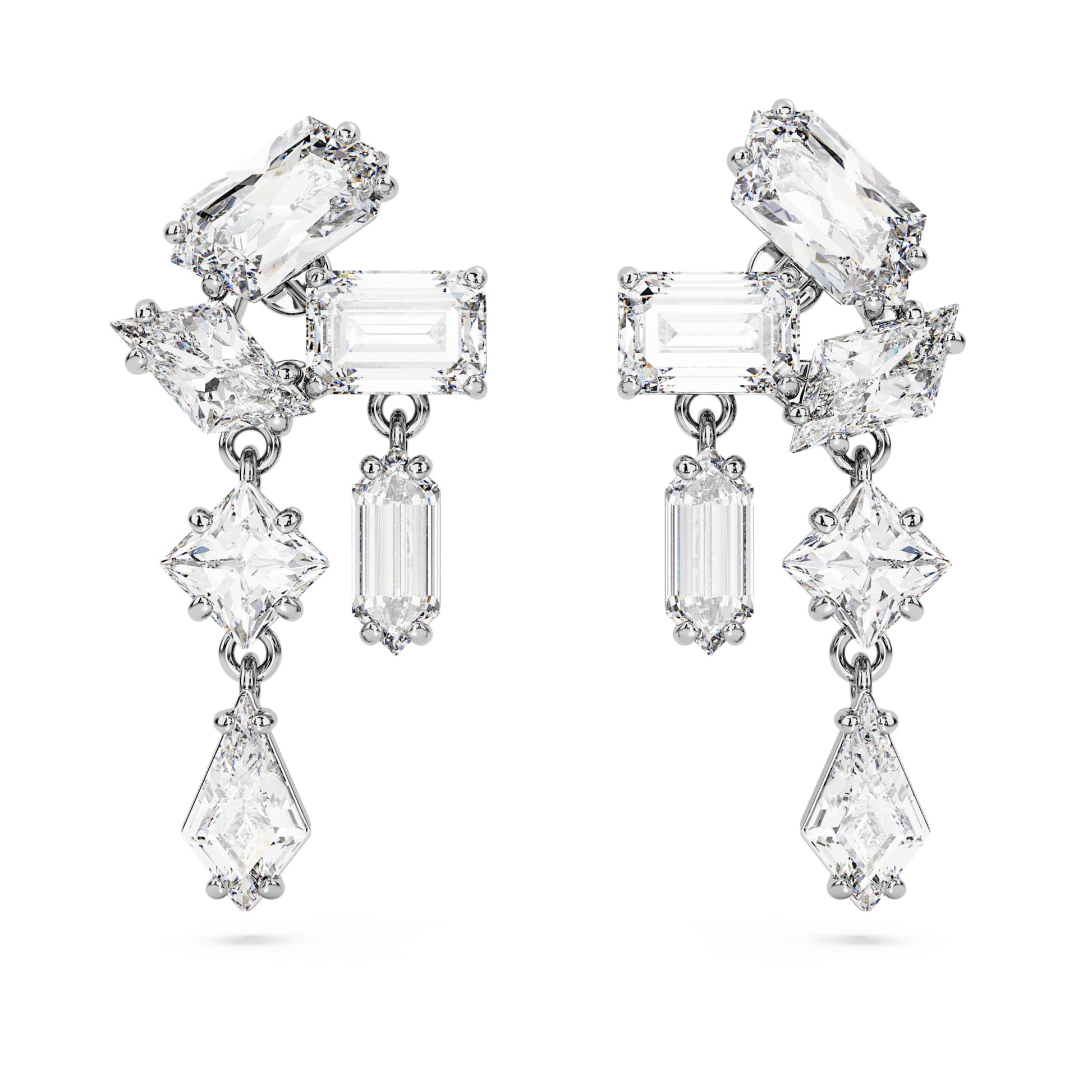 Swarovski Jewelry Mesmera drop earrings Mixed cuts, White, Rhodium plated 5665825