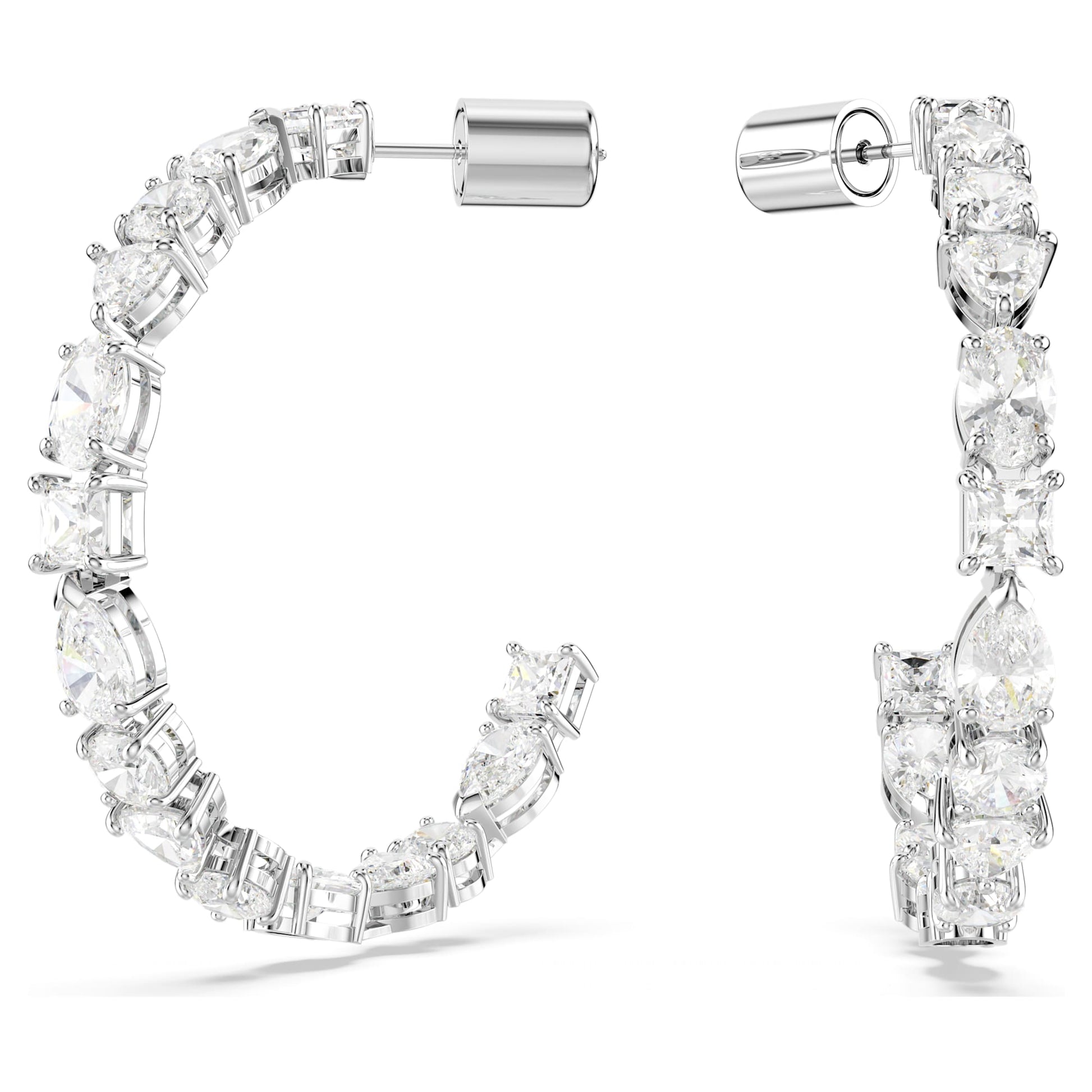 Swarovski Jewelry Mesmera hoop earrings Mixed cuts, White, Rhodium plated 5672834