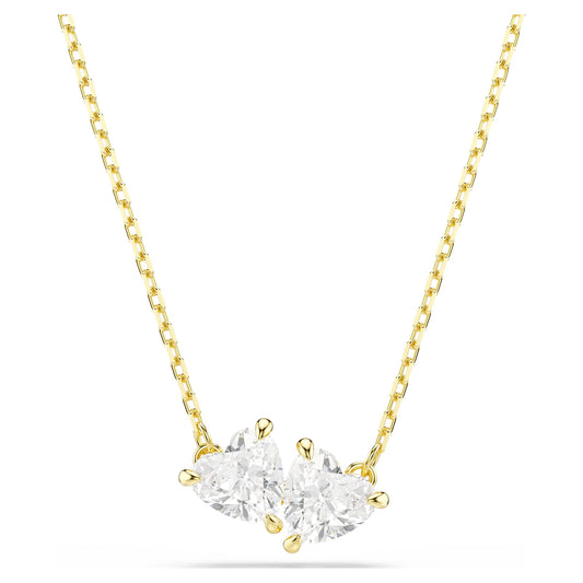 Swarovski Mesmera necklace Heart, White, Gold-tone plated, full view
