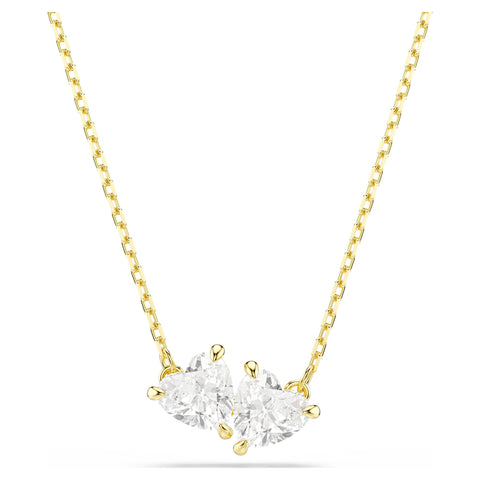 Swarovski Mesmera necklace Heart, White, Gold-tone plated, full view