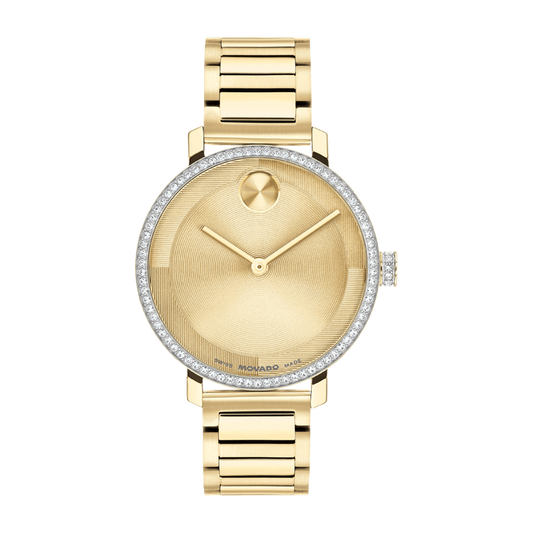 Movado Bold Evolution 2.0 3601225, centered front view with complete bracelet