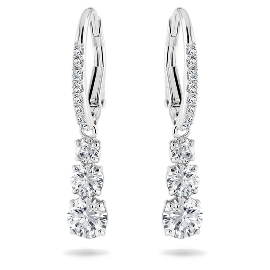 Swarovski Jewelry Stilla Attract hoop earrings Round cut, White, Rhodium plated 5416155