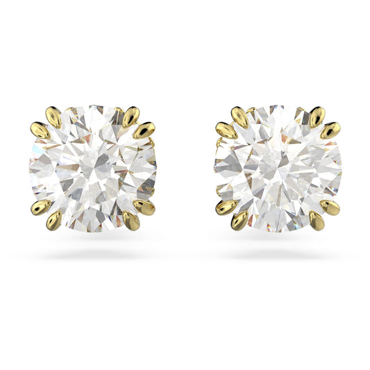 Swarovski Jewelry Stilla stud earrings Round cut, White, Gold-tone plated 5642595