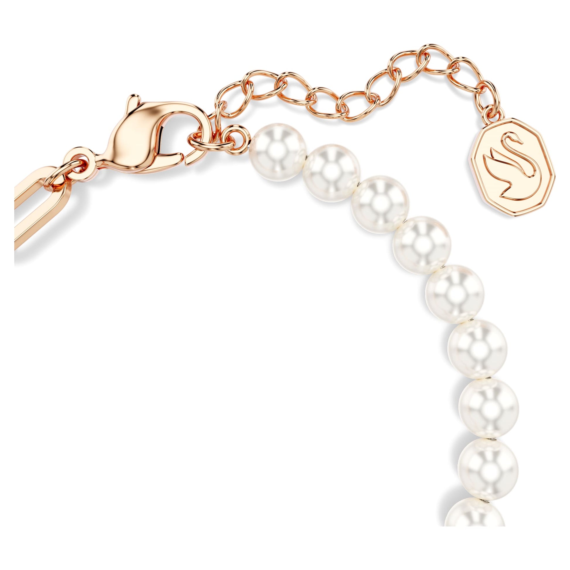 Swarovski Teddy bracelet Crystal pearl, Bear, Pink, Rose gold-tone plated 5669169