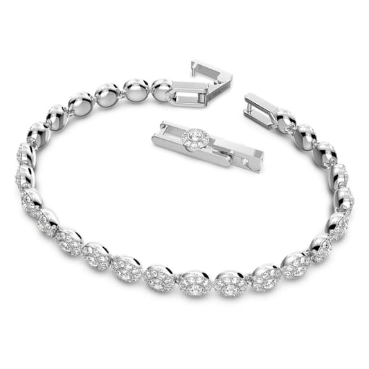 Una Angelic bracelet Round cut, Small, White, Rhodium plated 5071173
