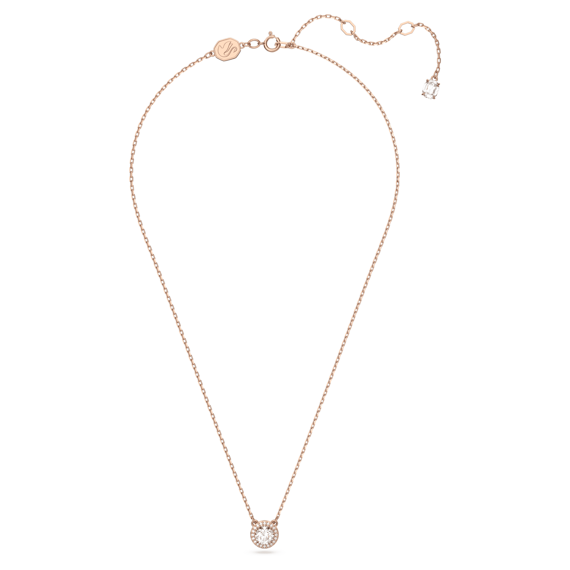 Swarovski Jewelry Una Angelic pendant Round cut, Pavé, White, Rose gold-tone plated 5636272