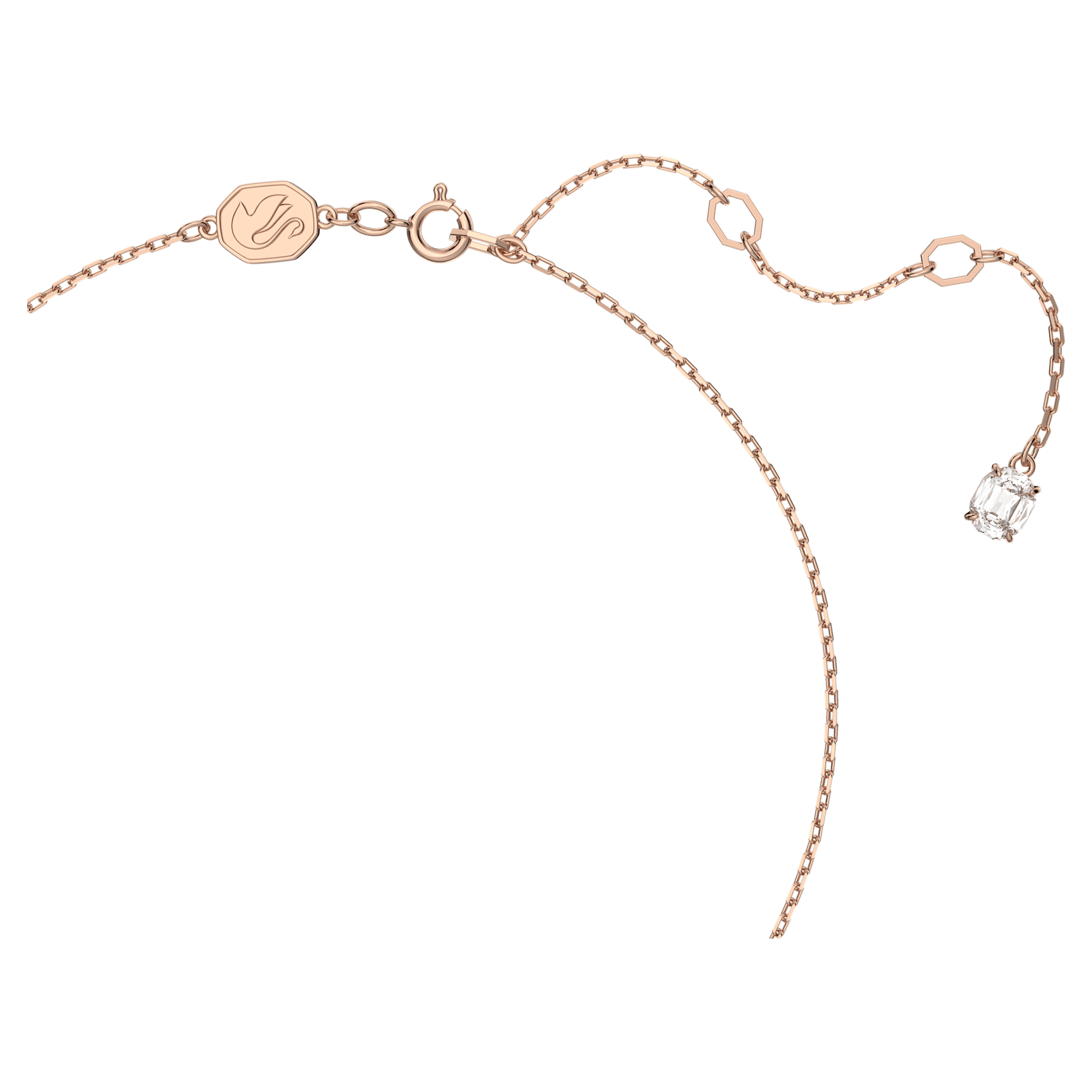 Swarovski Jewelry Una Angelic pendant Round cut, Pavé, White, Rose gold-tone plated 5636272
