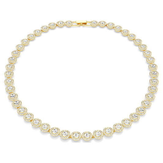 Swarovski Una Angelic Tennis necklace Round cut, White, Gold-tone plated 5720505