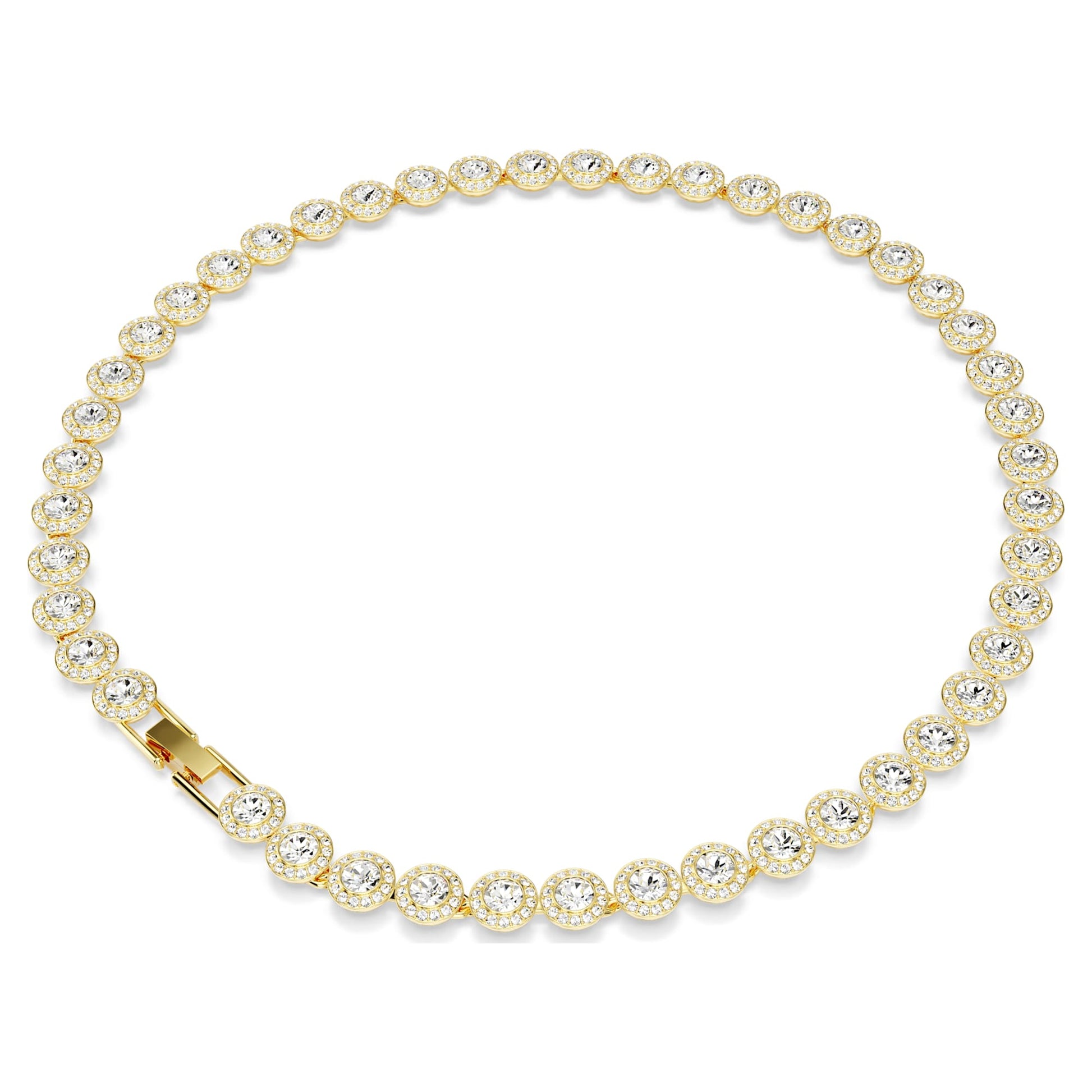 Swarovski Una Angelic Tennis necklace Round cut, White, Gold-tone plated 5720505