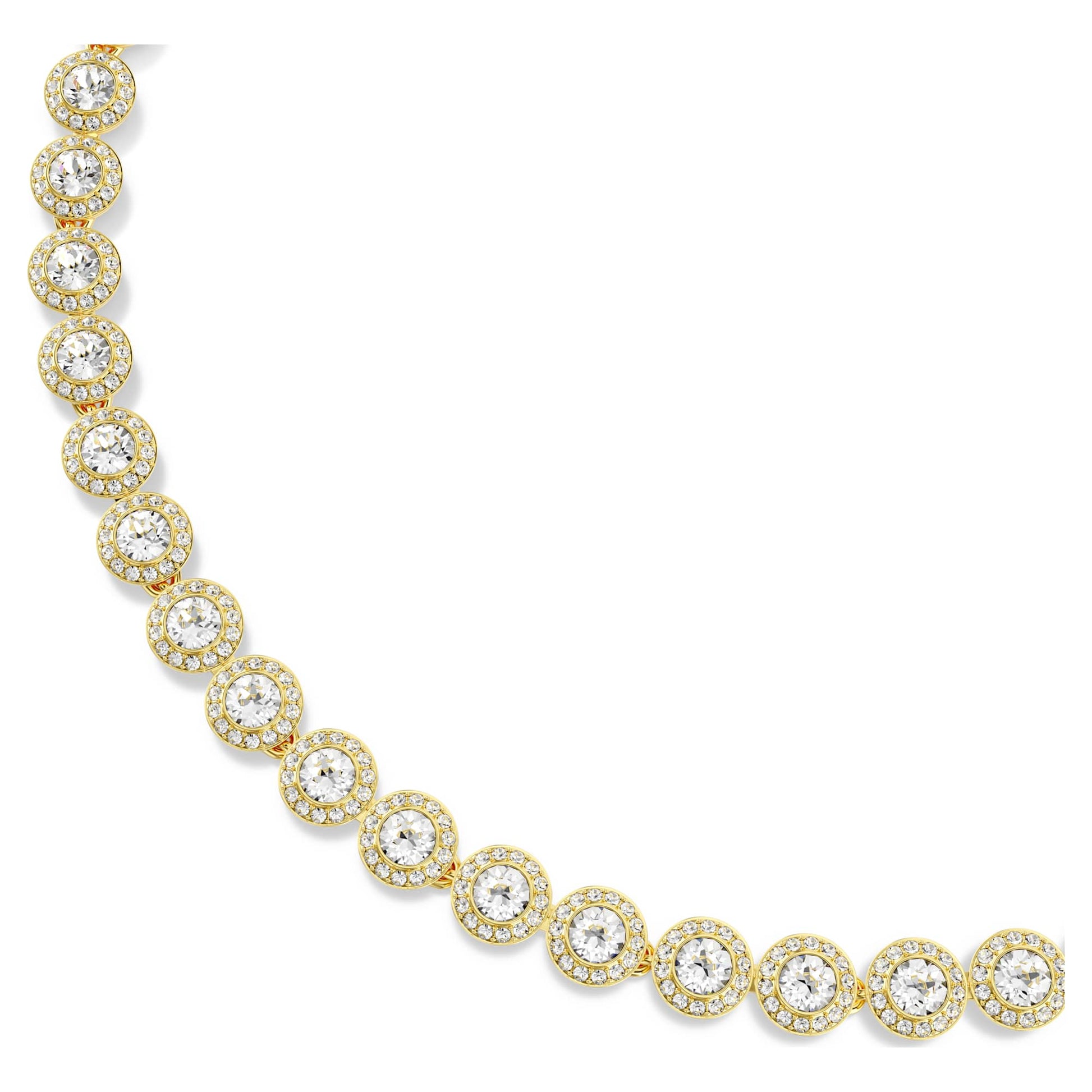Swarovski Una Angelic Tennis necklace Round cut, White, Gold-tone plated 5720505