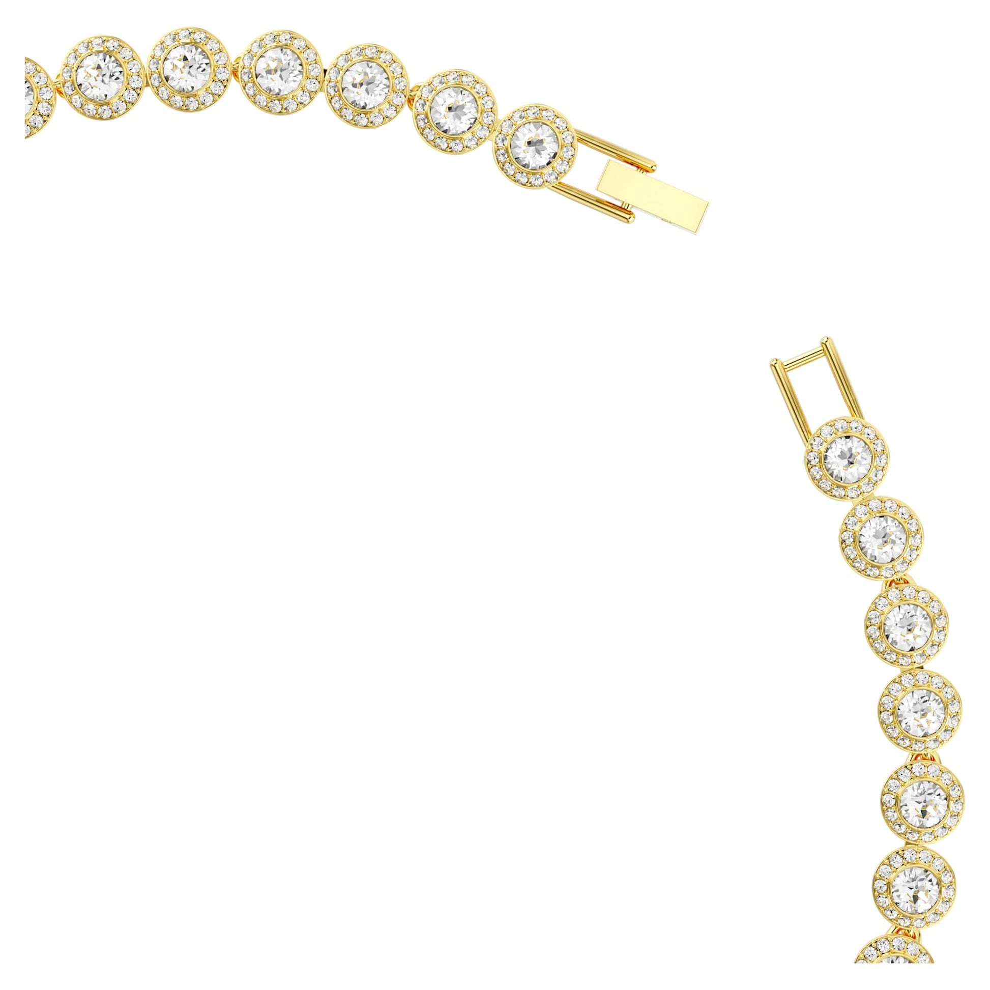 Swarovski Una Angelic Tennis necklace Round cut, White, Gold-tone plated 5720505