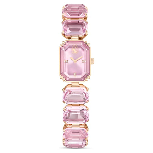 Swarovski Octagon cut bracelet, Pink, Rose gold-tone finish Watch 5729843