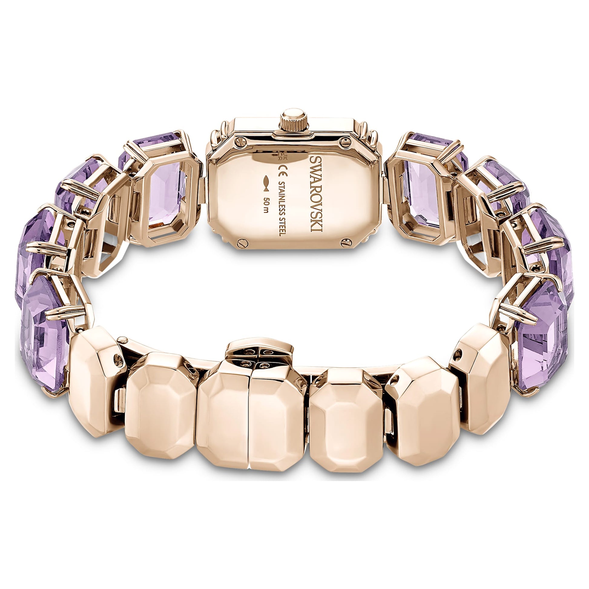 Swarovski Watch Octagon cut bracelet, Purple, Champagne gold-tone finish 5722364