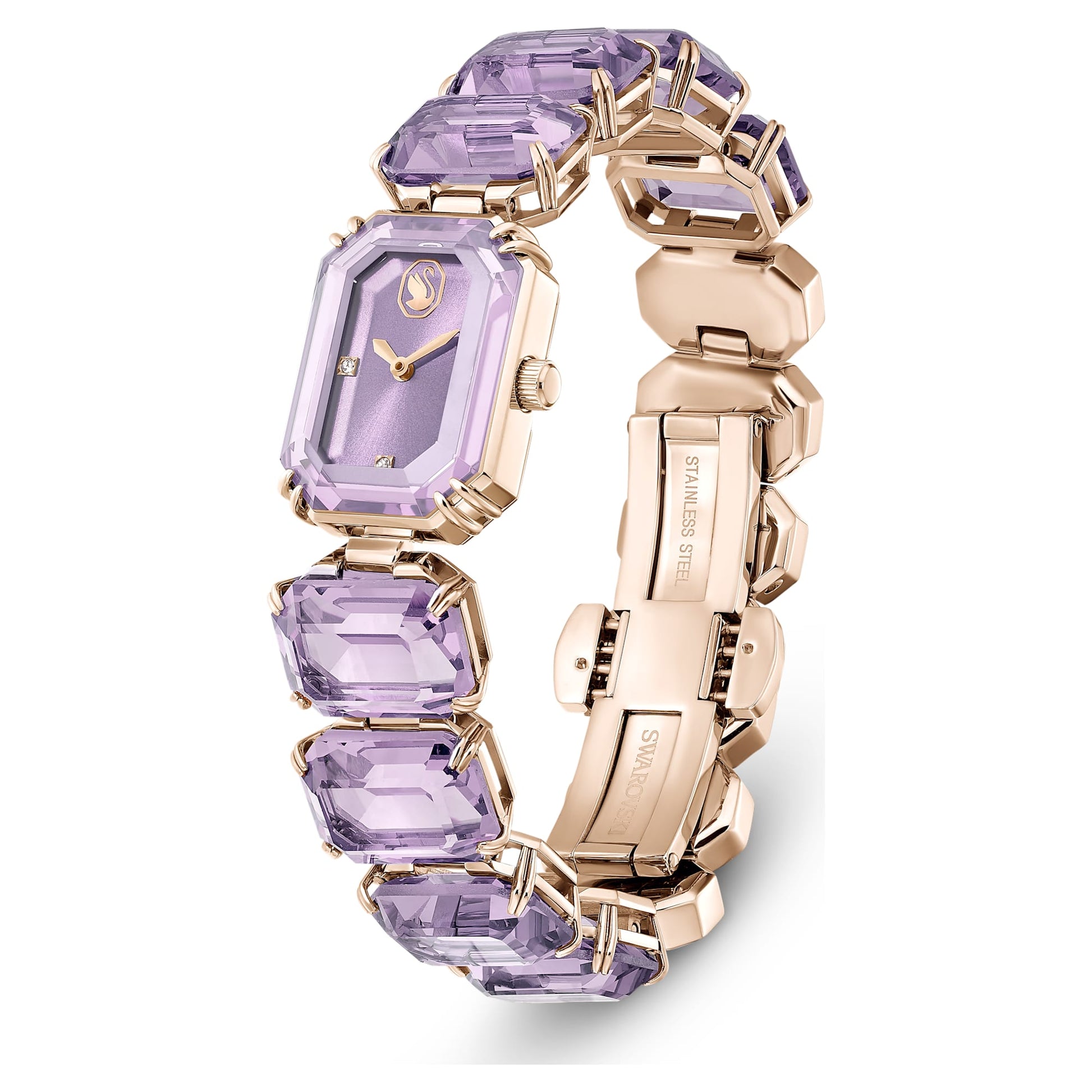 Swarovski Watch Octagon cut bracelet, Purple, Champagne gold-tone finish 5722364