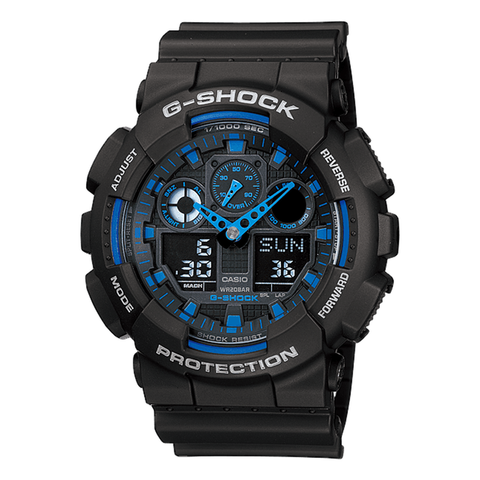 G-SHOCK GA-100 Series GA-100-1A2, complete watch view