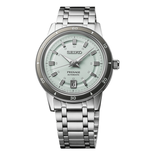 Seiko Presage Style60's SRPL71, complete watch front view