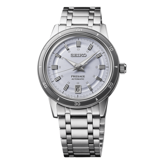 Seiko Presage Style60's SRPL73, complete watch front view