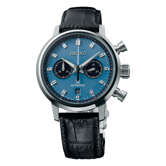 Seiko Prospex Speedtimer Mechanical Chronograph SRQ039, complete watch front view