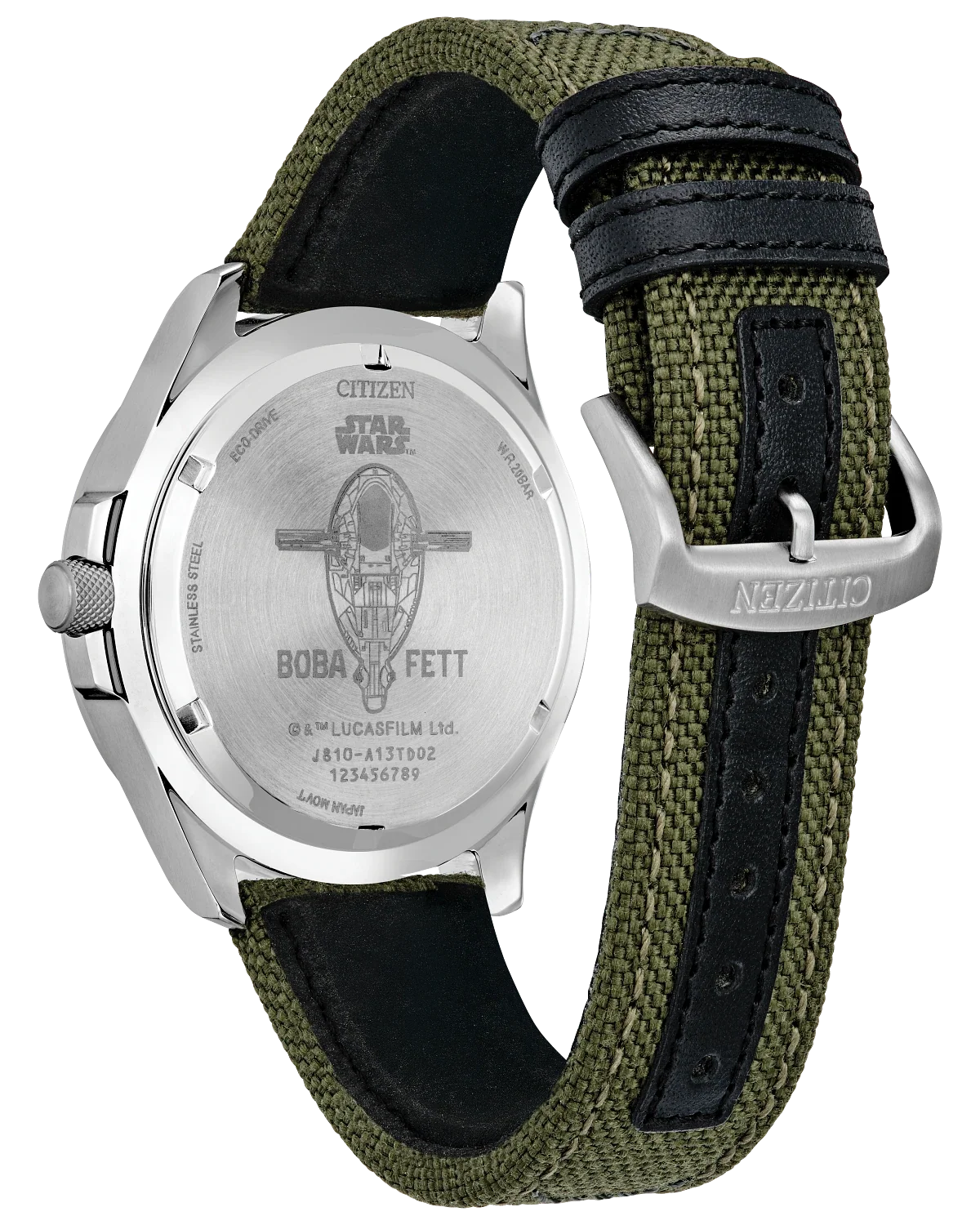 Citizen Boba Fett Star Wars AW1418-06W — Back view