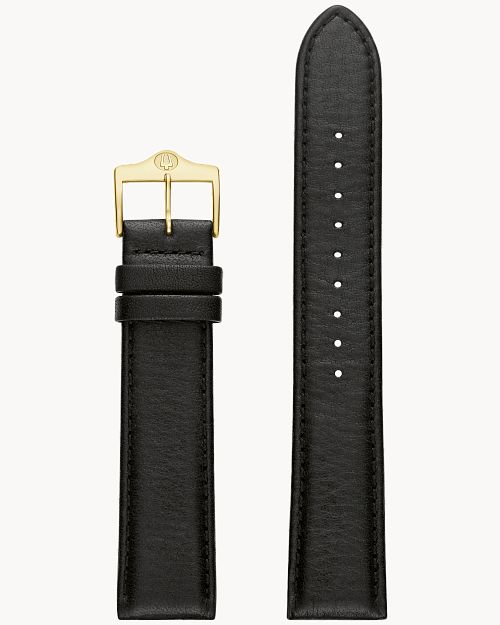 Bulova Black Leather Strap | 20mm 9S20007