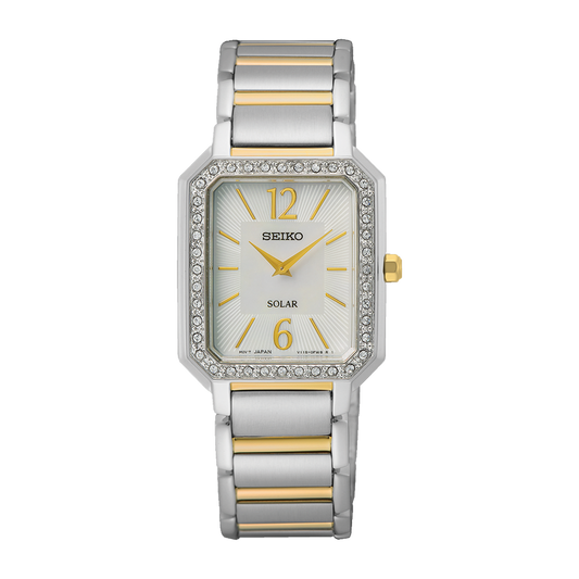 Seiko Stainless Steel White Mother of Pearl Dial Watch SUP466