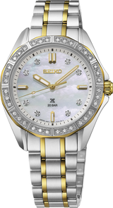 Seiko Prospex Sea SUR622 ladies' two-tone diamond dive watch, front view