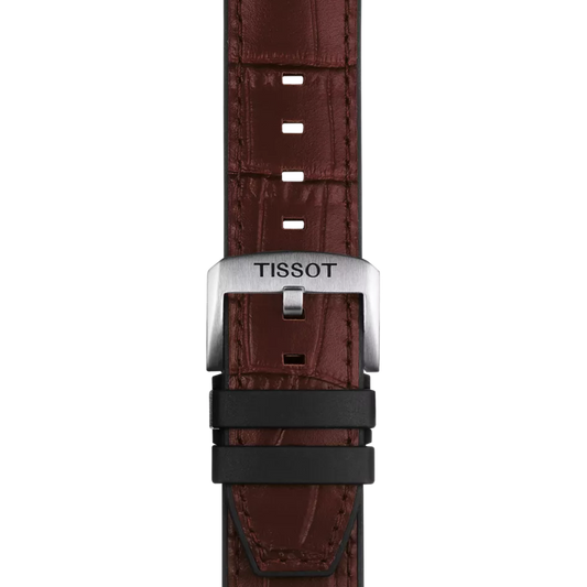 Tissot Official Brown Leather and Rubber Parts Strap Lugs 22 mm T852.046.767