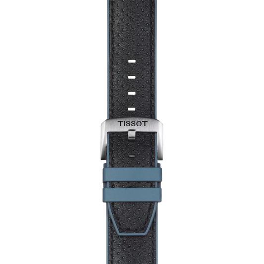 Tissot Official Blue Leather and Rubber Strap Lugs 22 mm T852.046.785