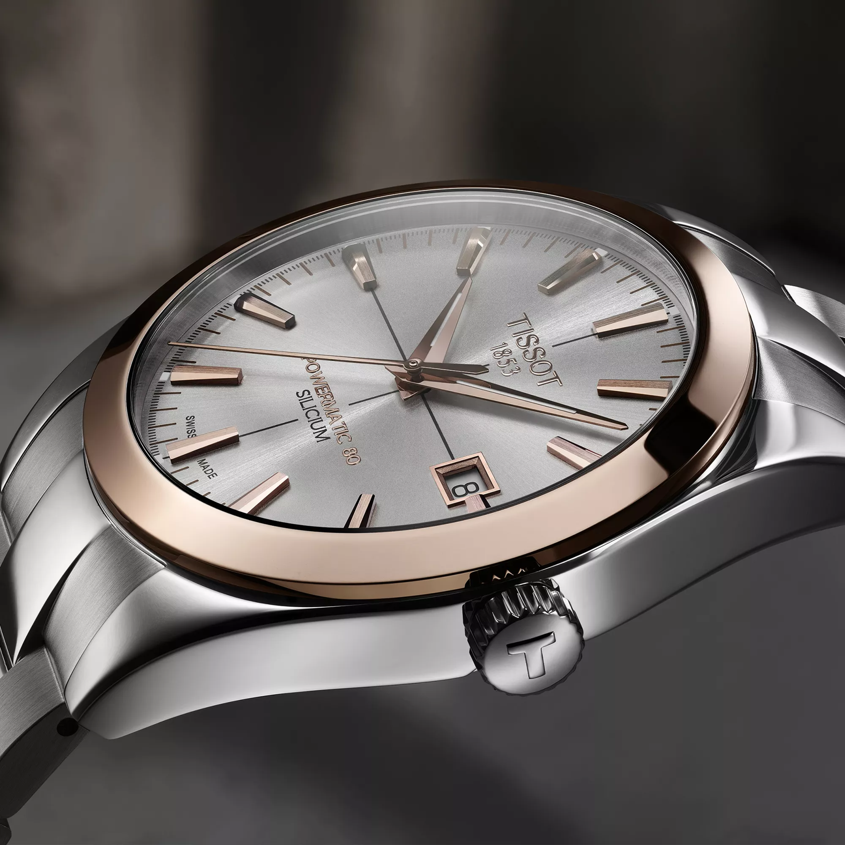 Tissot Gentleman Powermatic 80 Silicium Solid 18K Gold bezel Watch T927.407.41.031.00