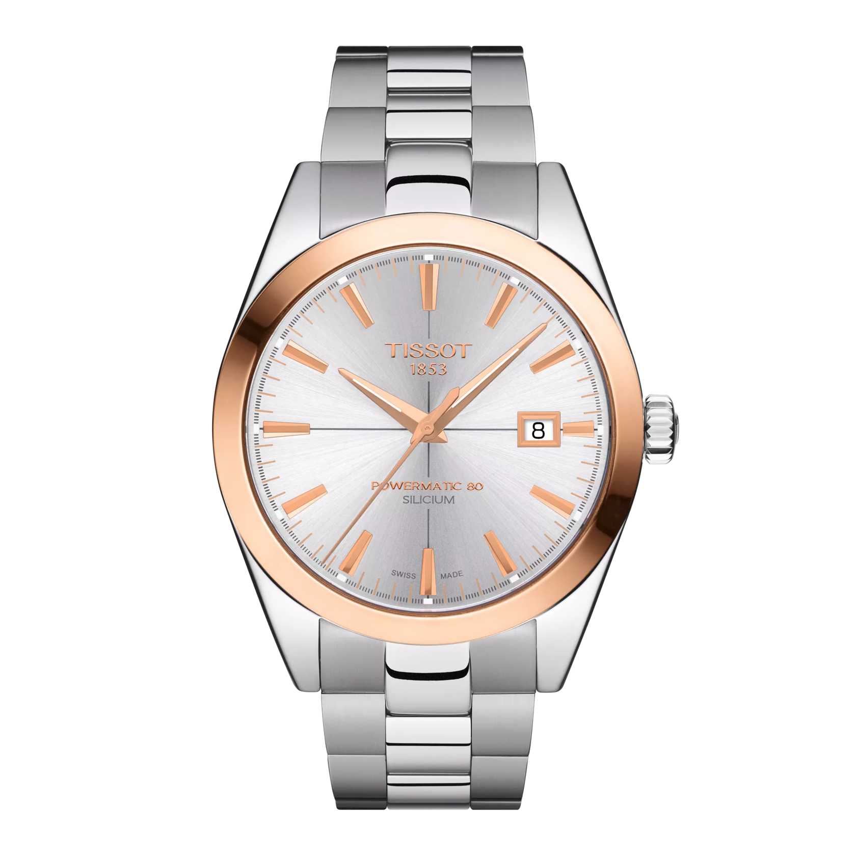Tissot Gentleman Powermatic 80 Silicium Solid 18K Gold bezel Watch T927.407.41.031.00