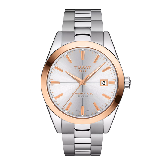 Tissot Gentleman Powermatic 80 Silicium Solid 18K Gold bezel Watch T927.407.41.031.00