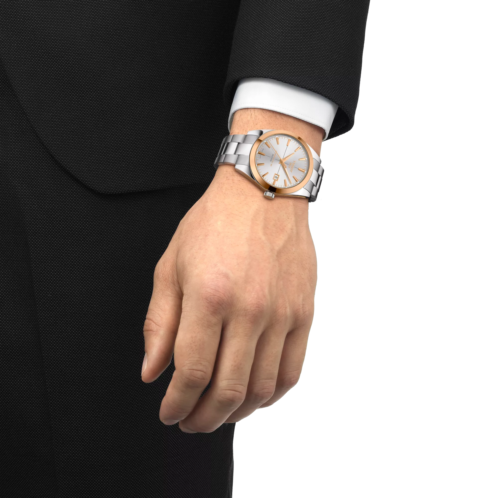 Tissot Gentleman Powermatic 80 Silicium Solid 18K Gold bezel Watch T927.407.41.031.00