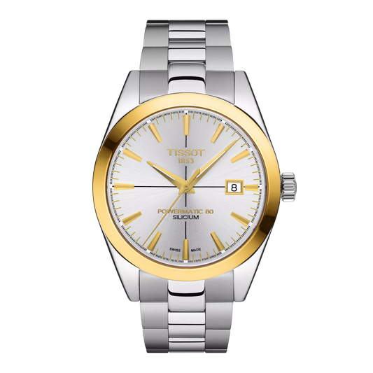 Tissot Gentleman Powermatic 80 Silicium Solid 18K Gold Bezel Watch T927.407.41.031.01