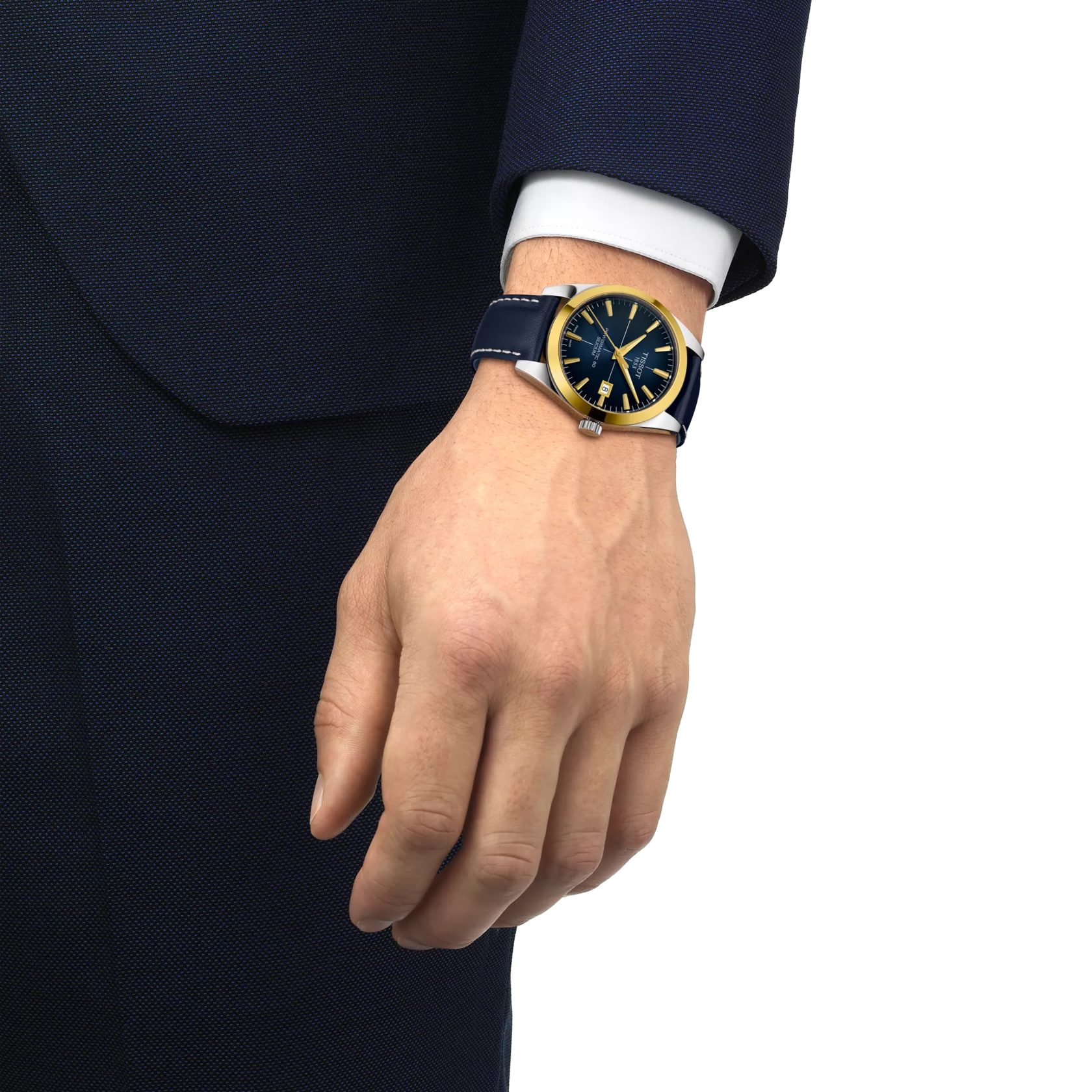 Tissot Gentleman Powermatic 80 Silicium Solid 18K Gold Bezel Watch T927.407.46.041.01