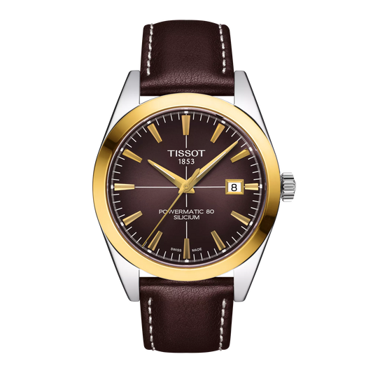 Tissot Gentleman Powermatic 80 Silicium Solid 18K Gold Bezel Watch T927.407.46.291.01