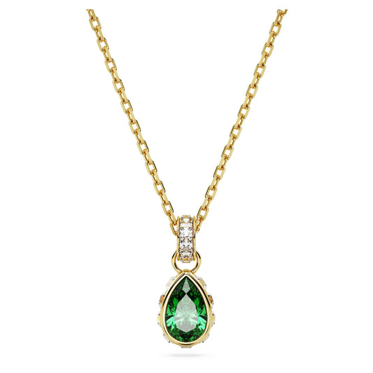 Swarovski Jewelry Chroma pendant Pear cut, Green, Gold-tone plated 5648751