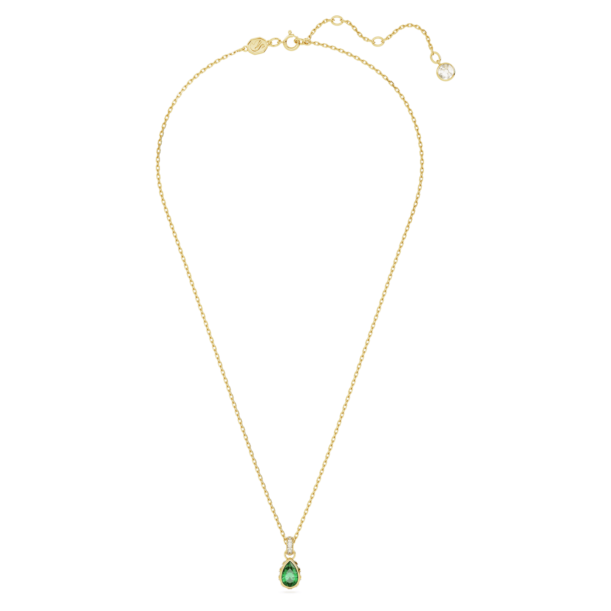 Swarovski Jewelry Chroma pendant Pear cut, Green, Gold-tone plated 5648751