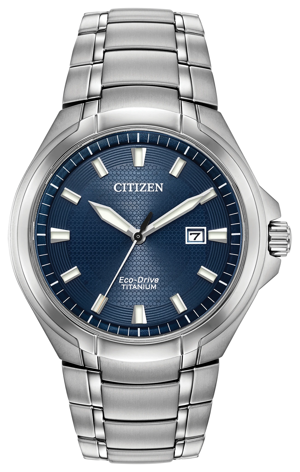 Citizen Paradigm BM7431-51L with blue dial and silver-tone Super Titanium bracelet