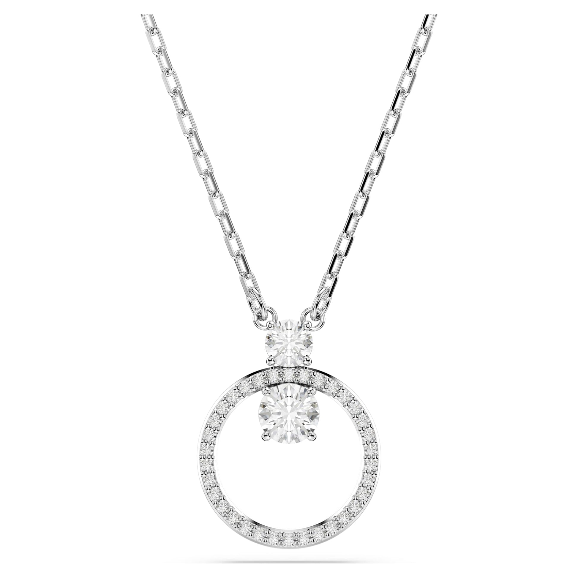 Swarovski Jewelry Constella pendant Pavé, Round cut, White, Rhodium plated 5692261